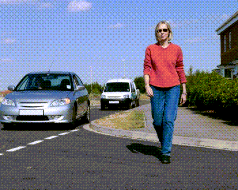 Person crossing the road